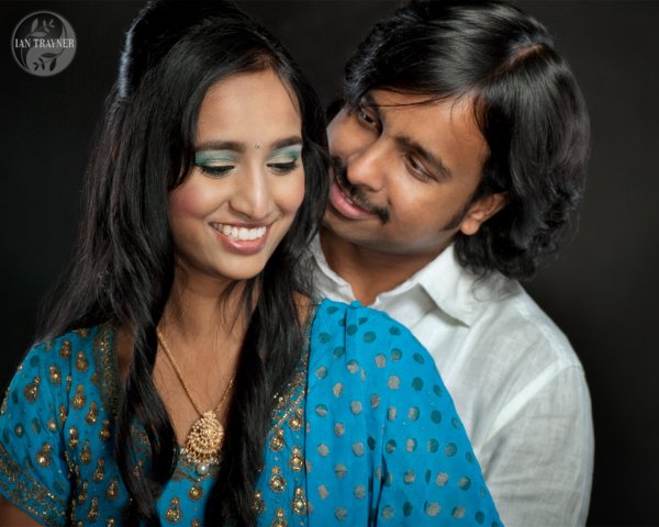 happy Indian couple - husband and wife - romantic shot