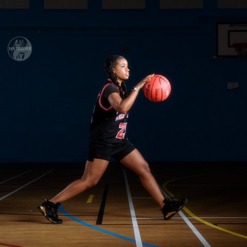 Basketball themed photoshoot at Woking Leisure Centre with Ian Trayner and Yollanda Musa