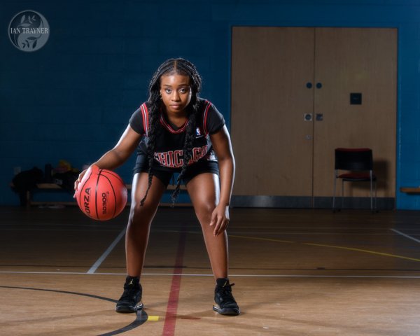 Beauty photoshoot with a basketball theme. The model is Yollanda Musa.