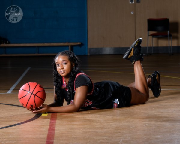 Beauty photoshoot with a basketball theme. The model is Yollanda Musa.