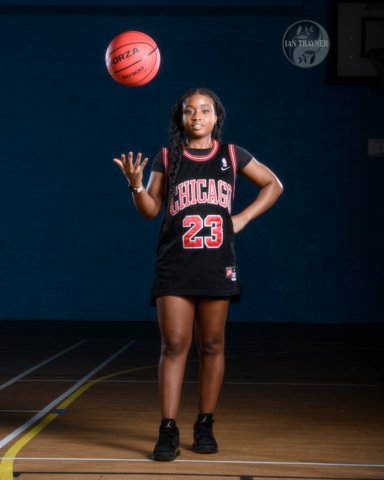 Beauty photoshoot with a basketball theme. The model is Yollanda Musa.